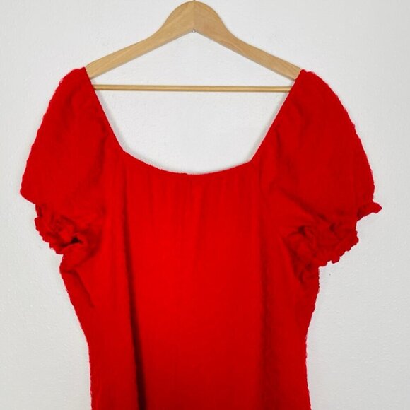 Madden NYC XXL Red Textured Tie Bust Mini Dress - Picture 12 of 15